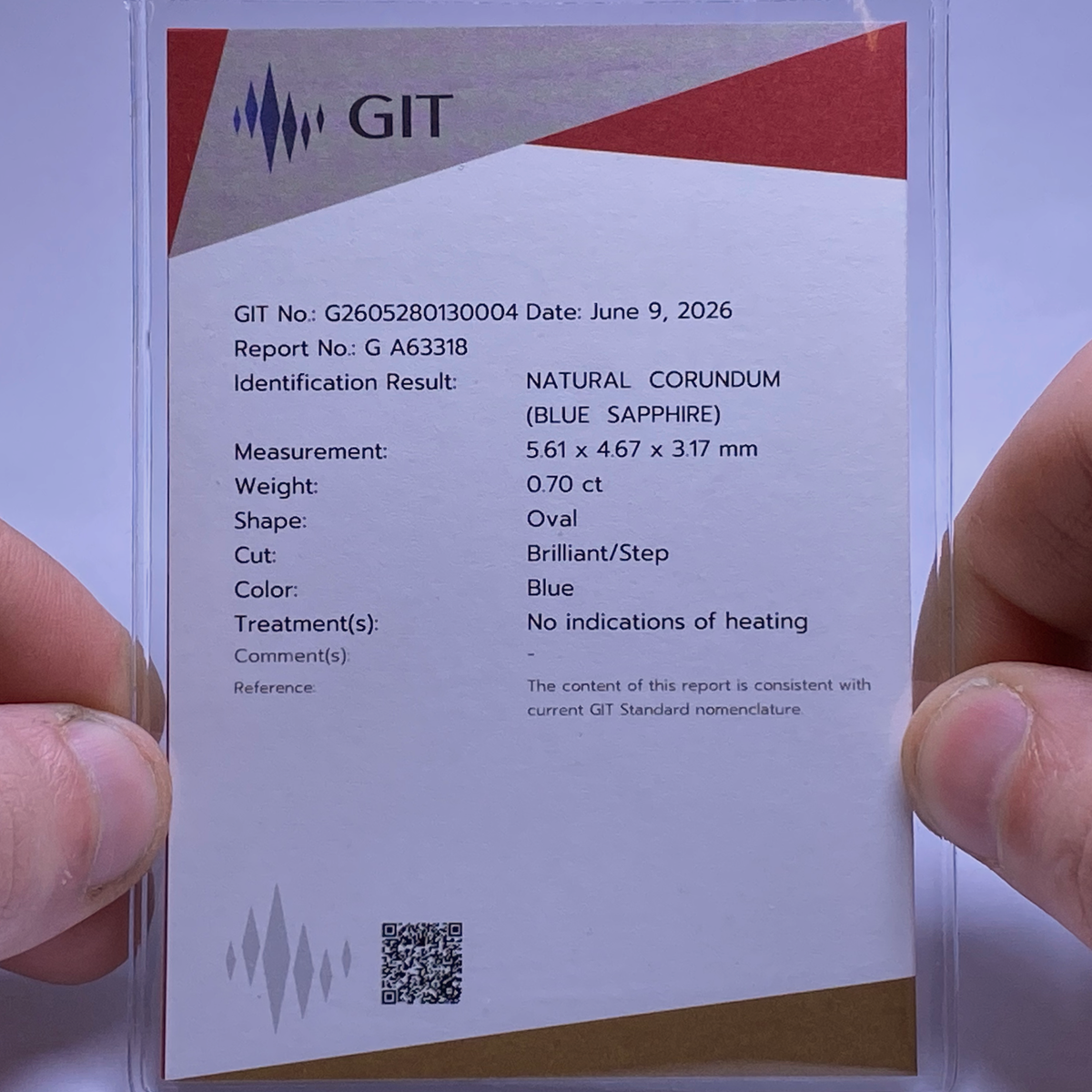 Blue Sapphire – Madagascar – GIT Certified Unheated