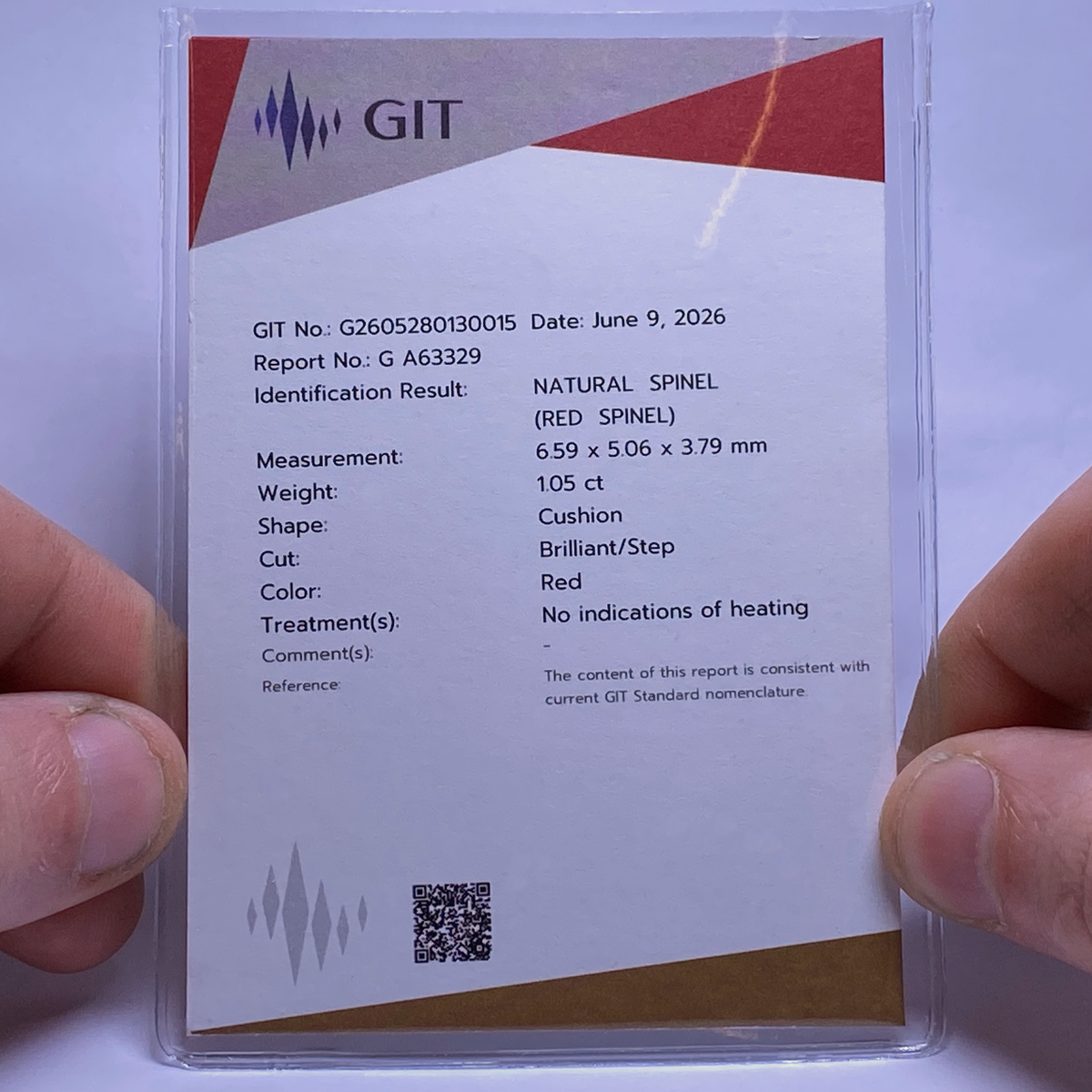 Spinel - Burma - GIT Certified Unheated