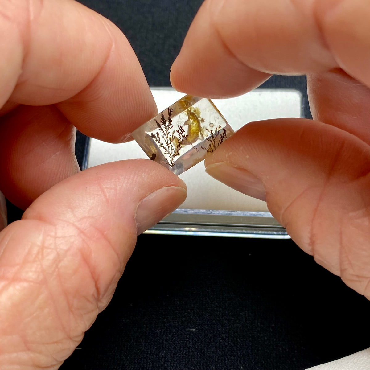 Golden Dolphin Quartz Carving