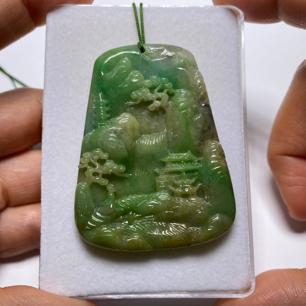 Jadeite Jade Landscape Carving - Burma