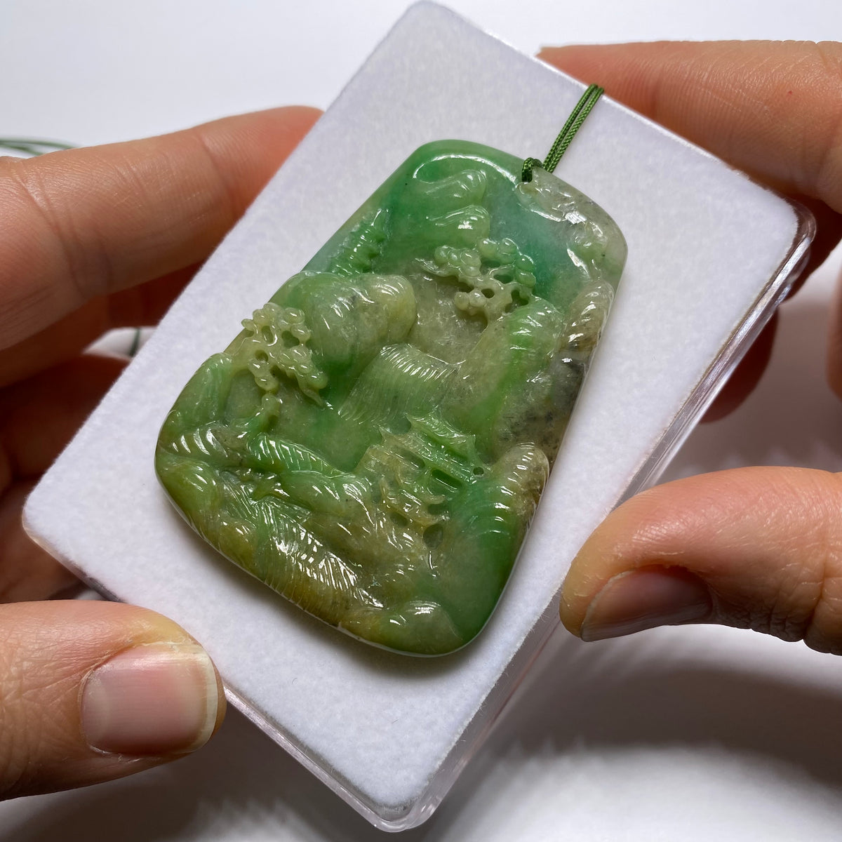 Jadeite Jade Landscape Carving - Burma