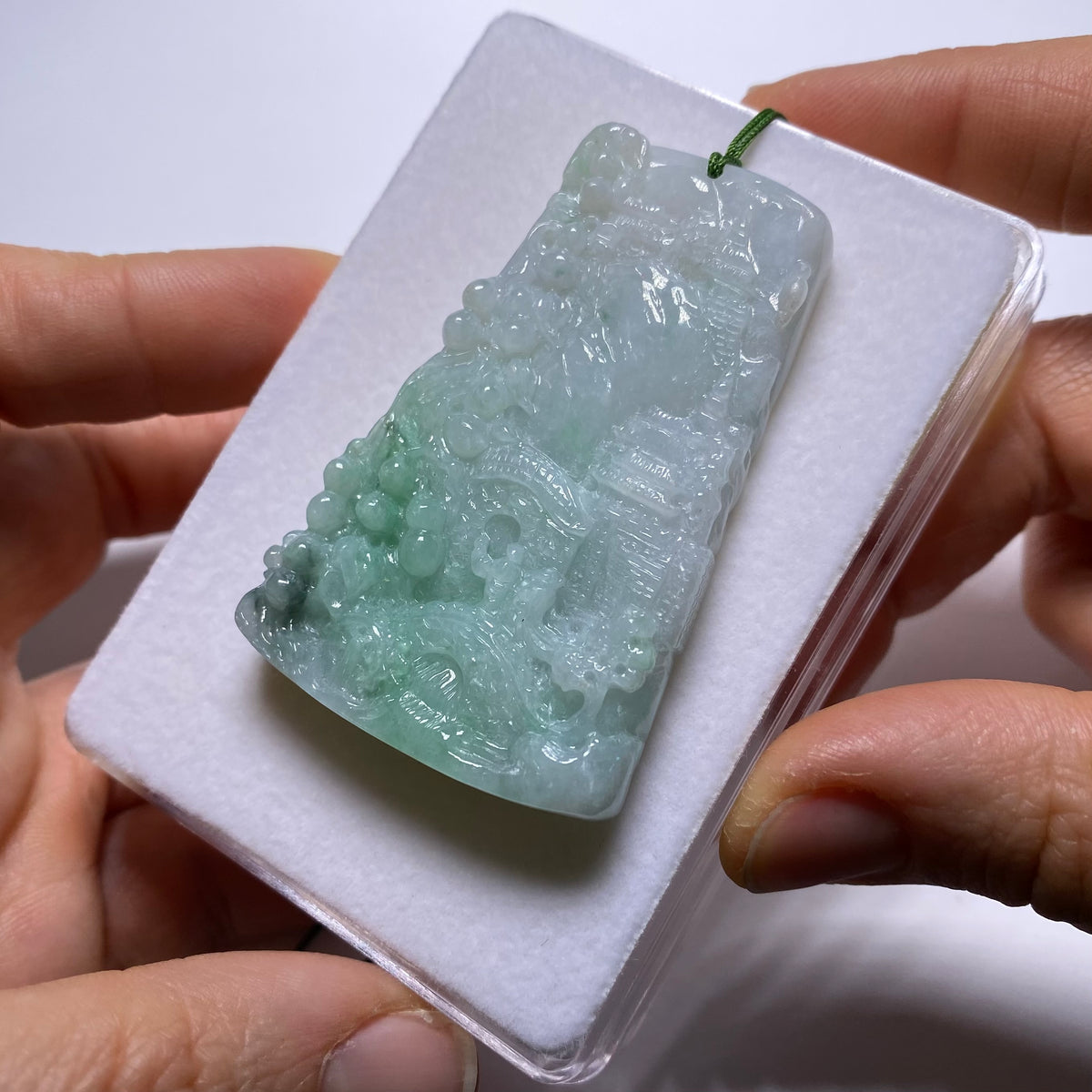 Jadeite Jade Shanshui Landscape Pendent - Burma