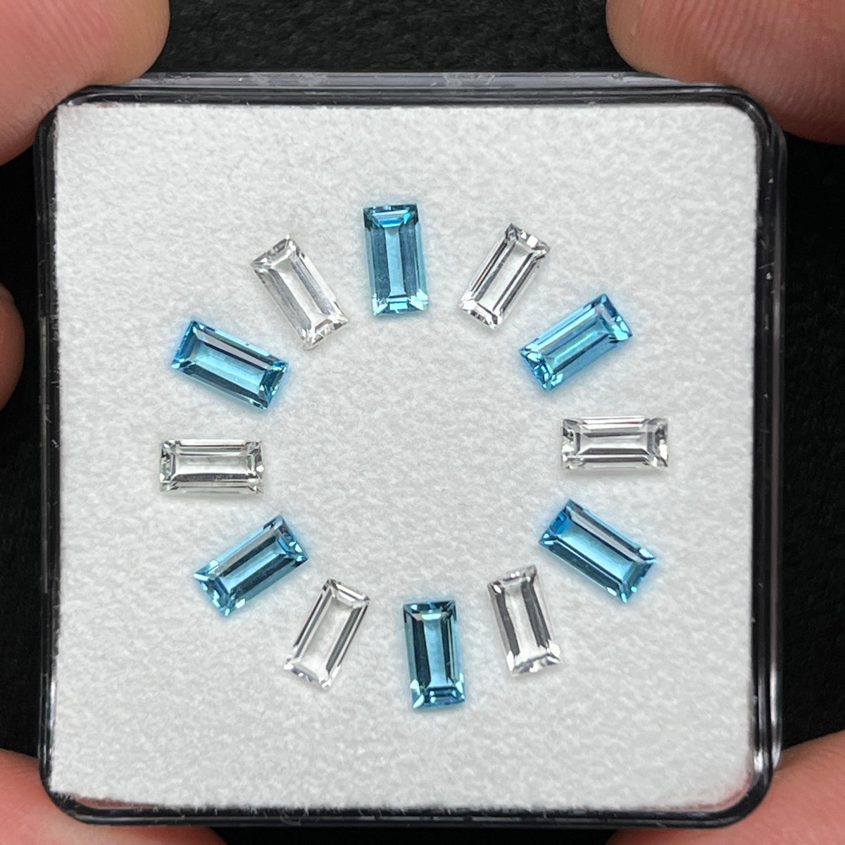 Swiss Blue & Clear Topaz Gem Cube