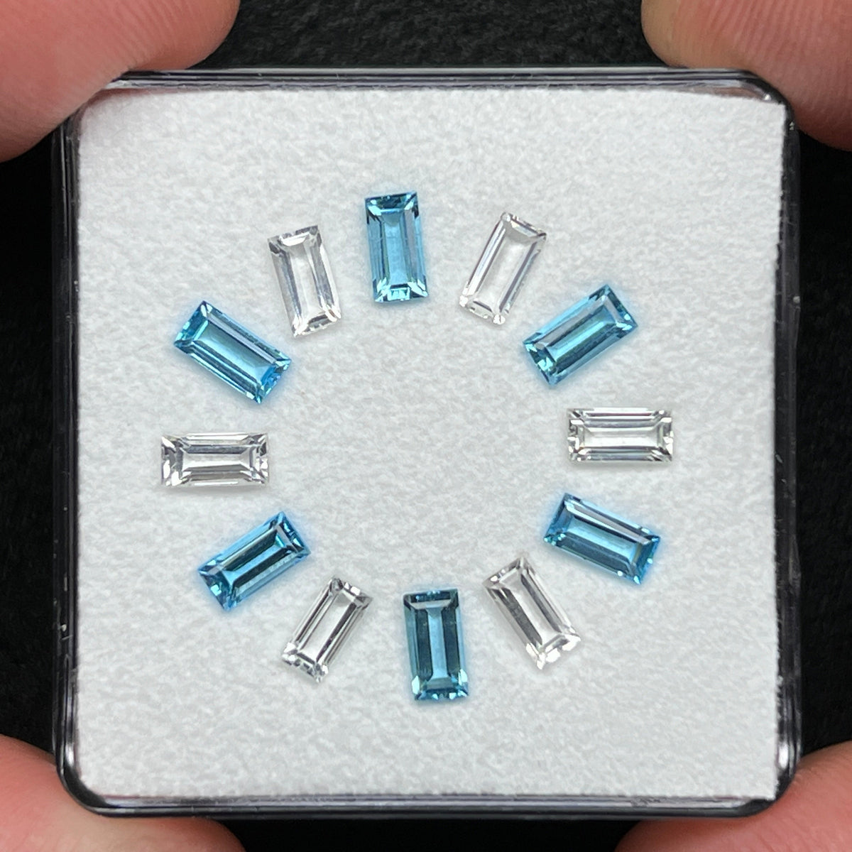 Swiss Blue & Clear Topaz Gem Cube