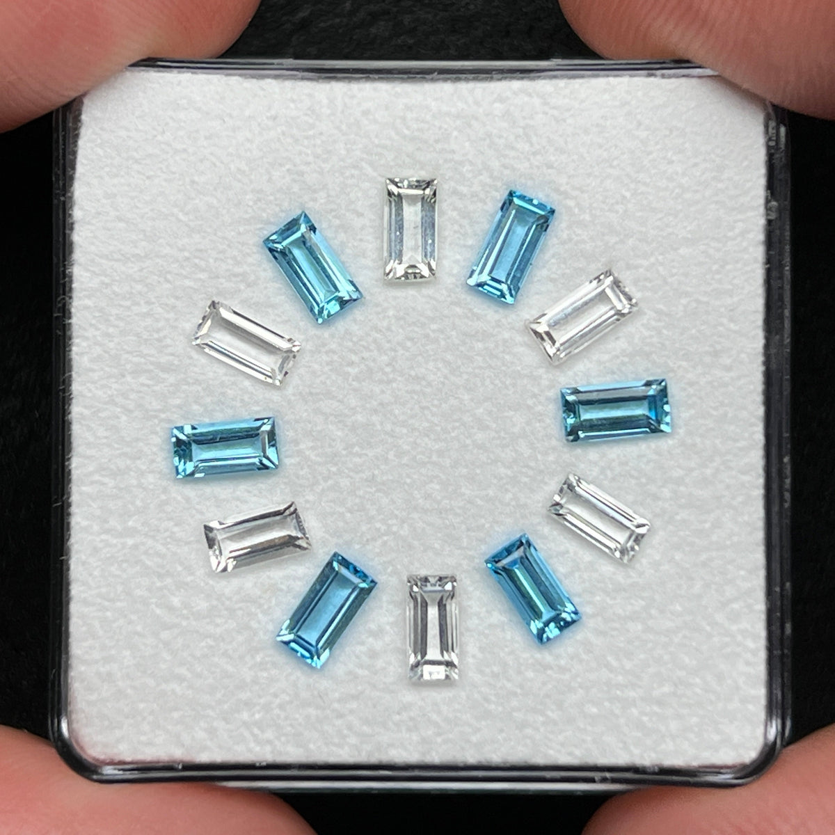 Swiss Blue & Clear Topaz Gem Cube