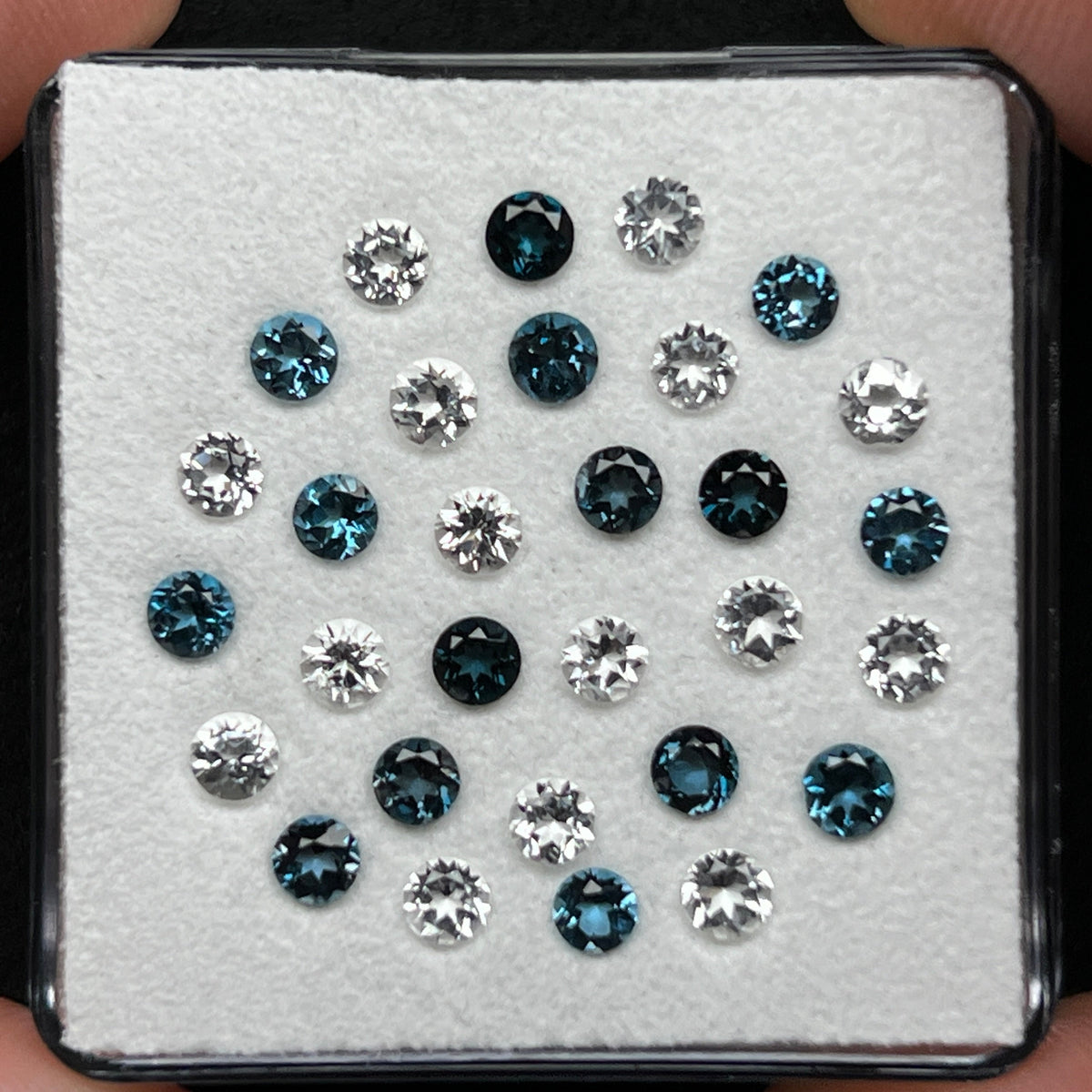 London Blue & Clear Topaz Gem Cube