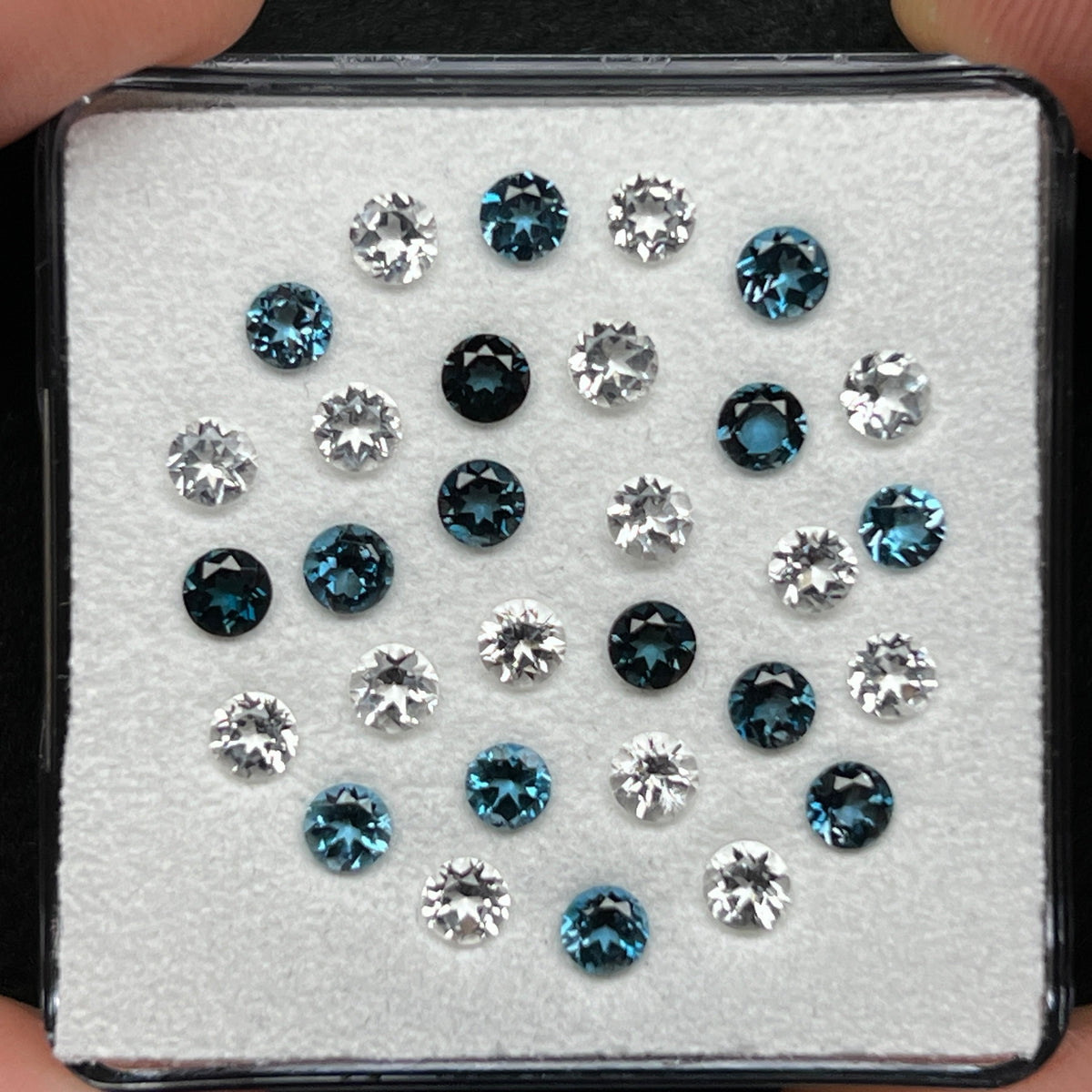 London Blue & Clear Topaz Gem Cube