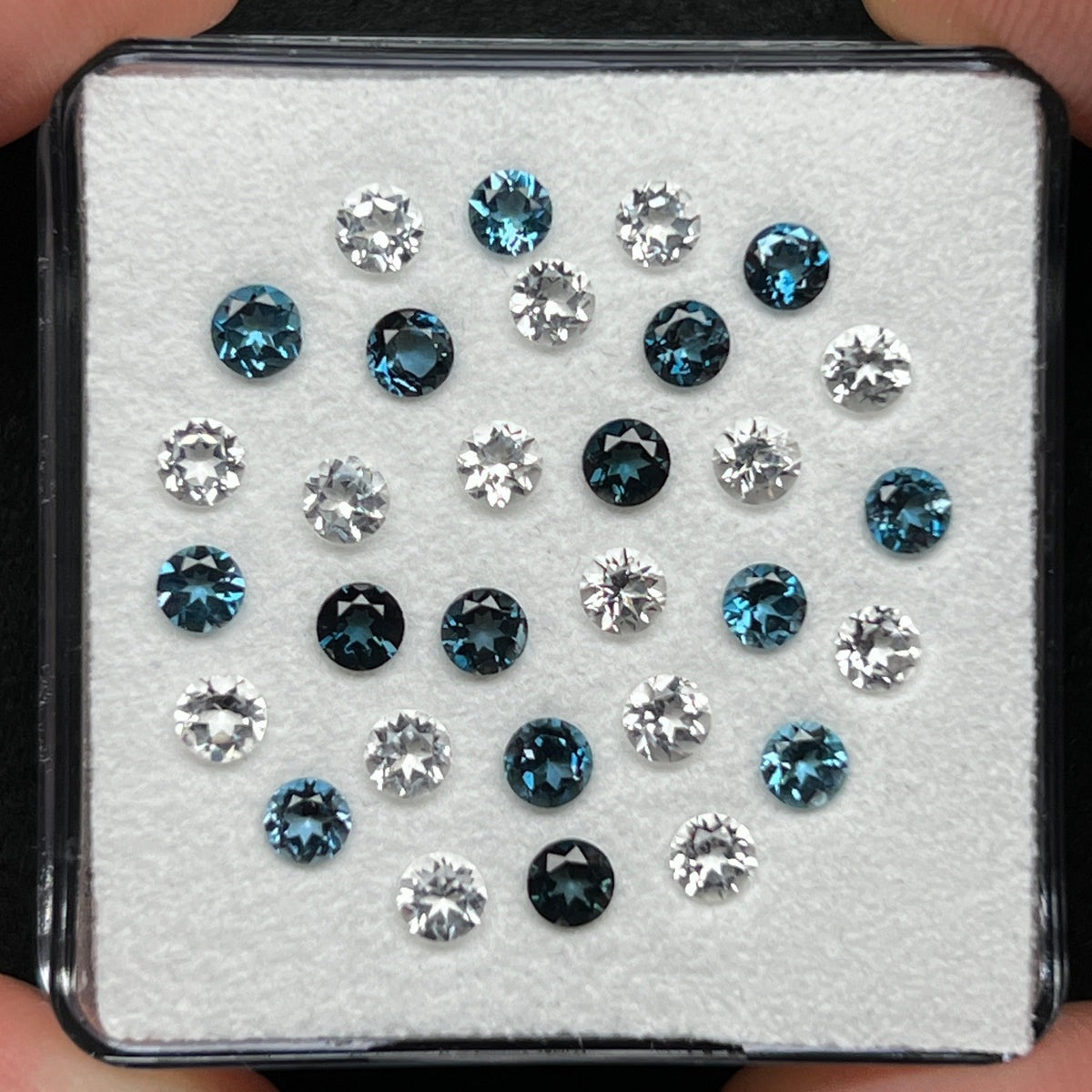 London Blue & Clear Topaz Gem Cube