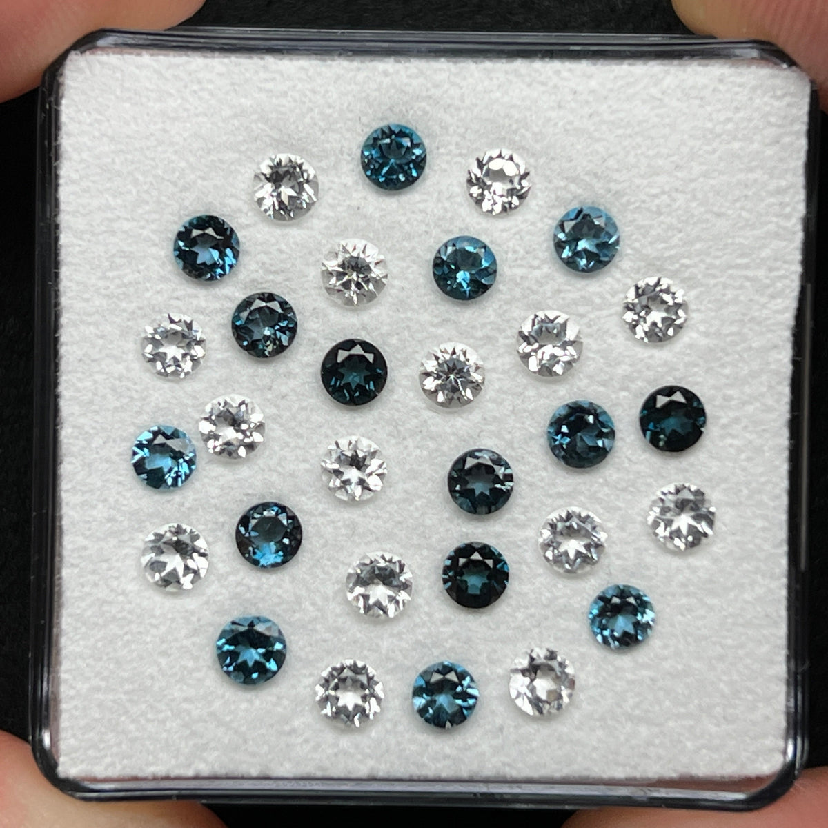 London Blue & Clear Topaz Gem Cube