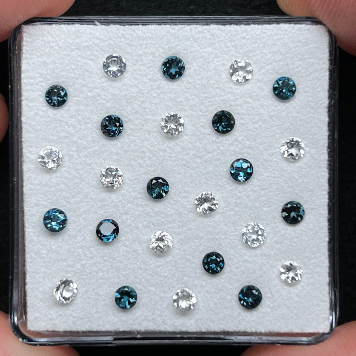 London Blue & Clear Topaz Gem Cube