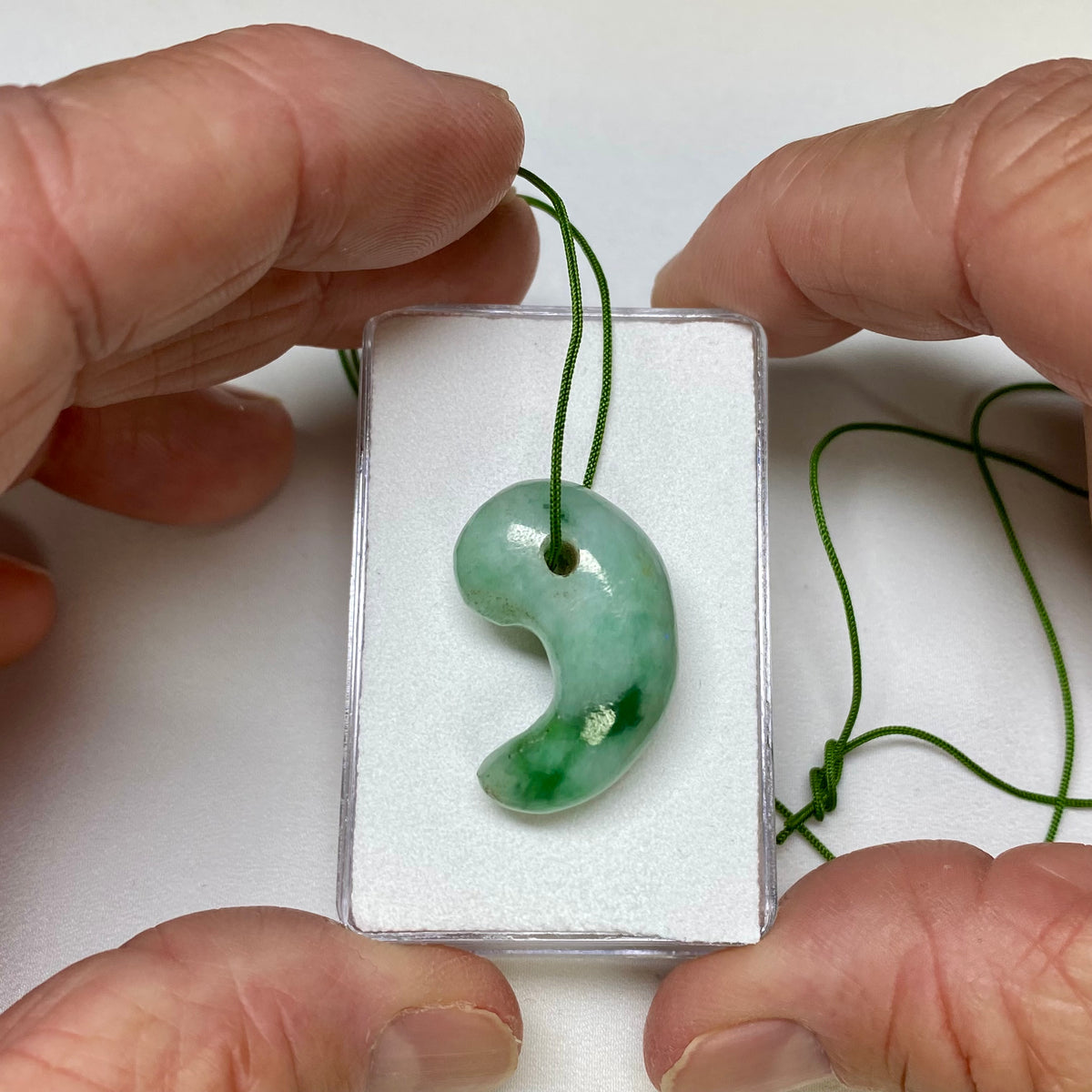 Burmese Jadeite Jade &quot;Magatama&quot; Pendent