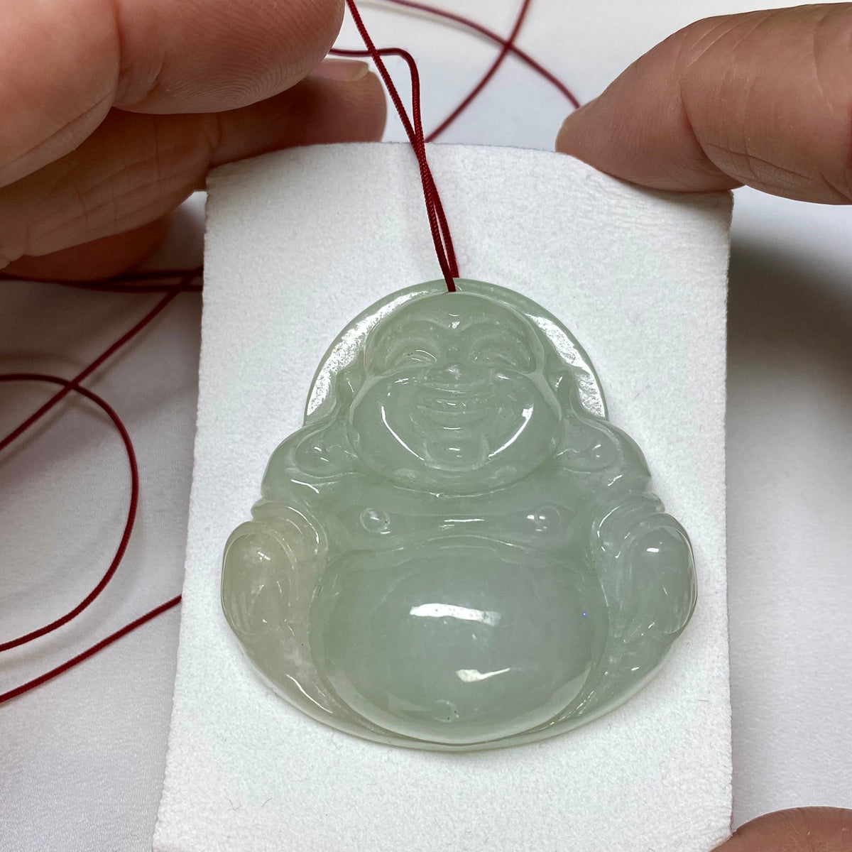 Burmese Jadeite Laughing Buddha Pendent