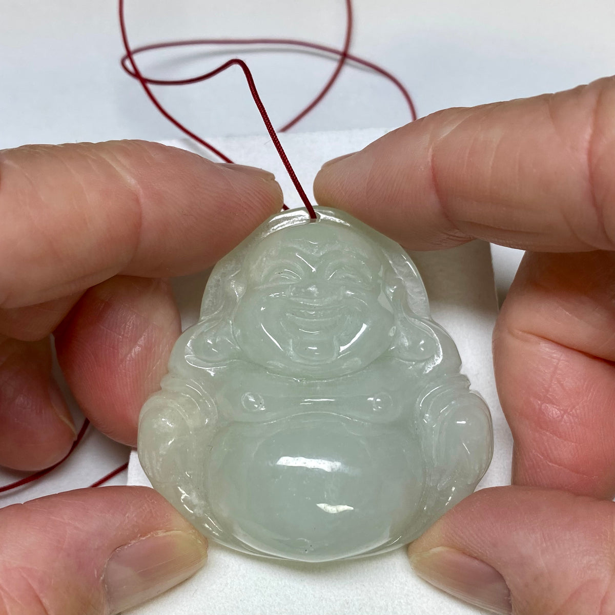 Burmese Jadeite Laughing Buddha Pendent