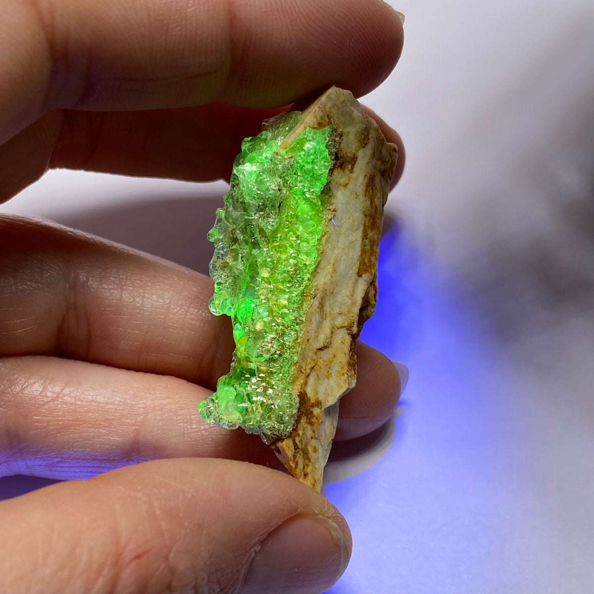 Hyalite Opal on Feldspar  - Namibia