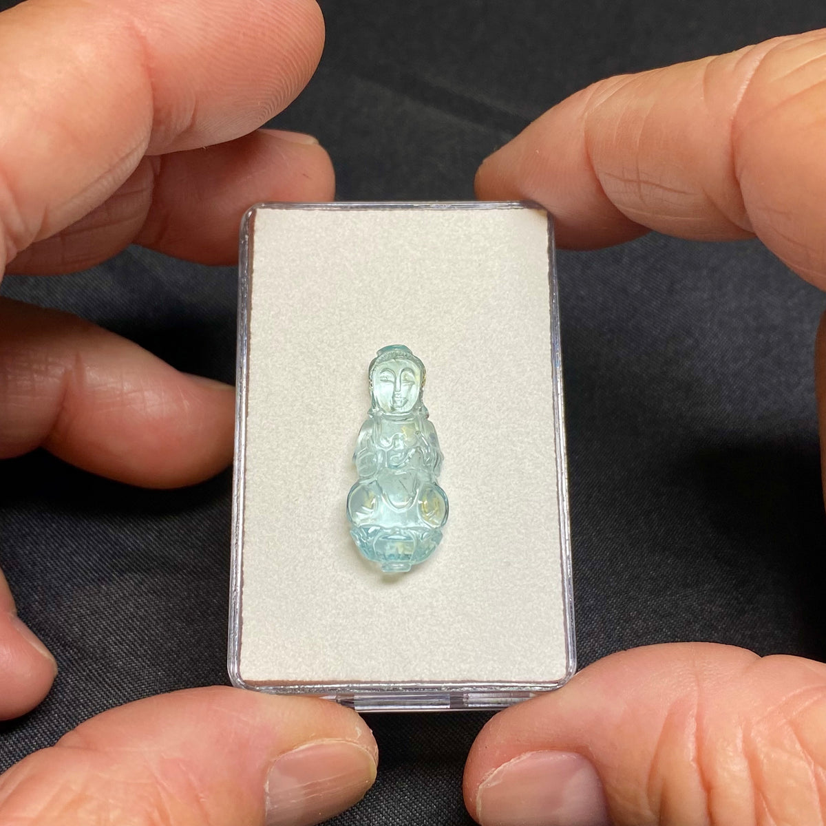 Aquamarine Buddha Carving