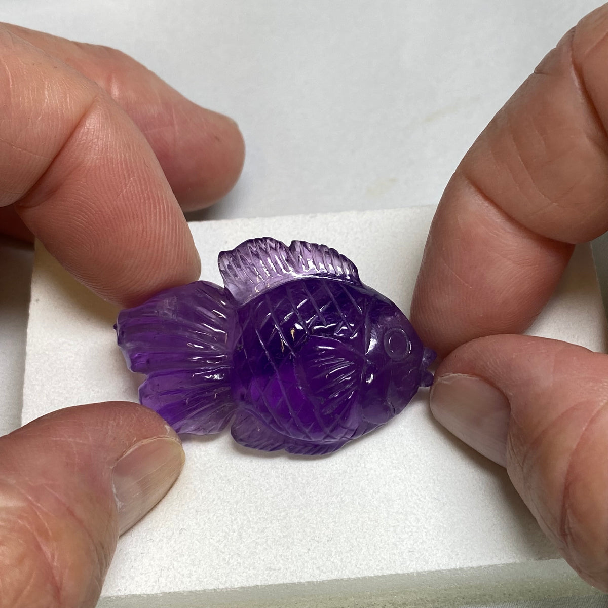 Amethyst Goldfish Carving