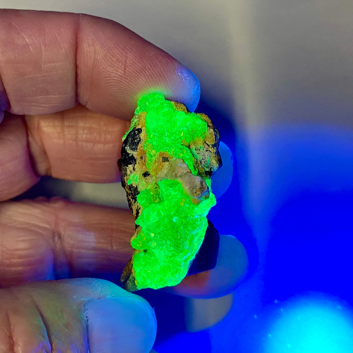 Hyalite Opal on Smokey Quartz  - Namibia