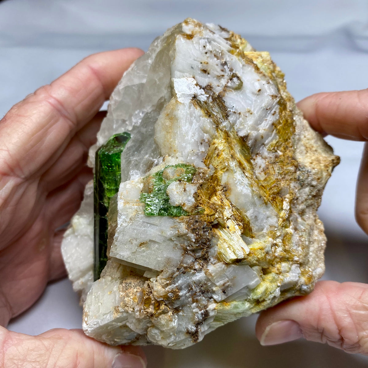 Chrome Tourmaline Crystal on Matrix - Commander Mine, Tanzania