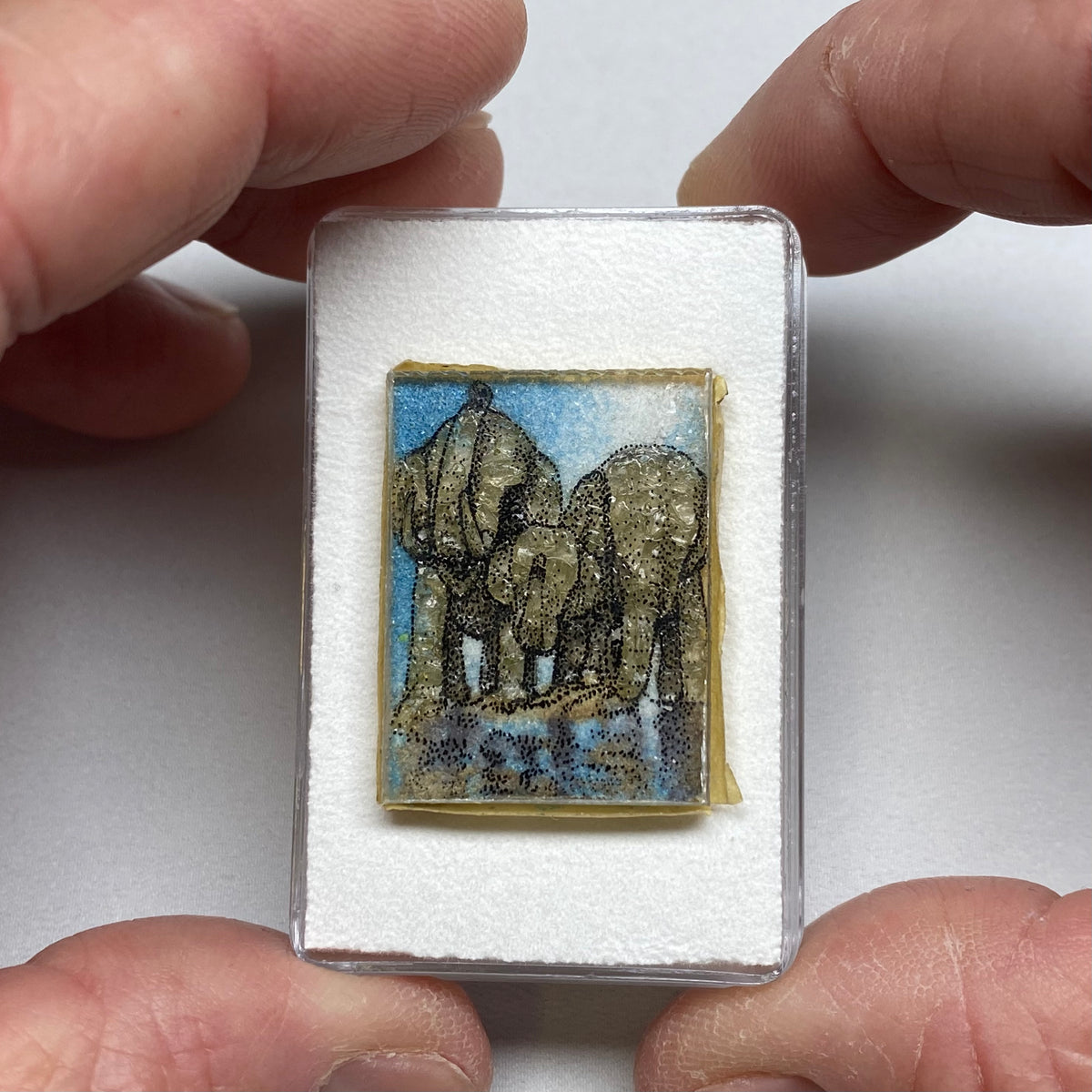 Vintage Gem Sand Painting – Pair of Elephants