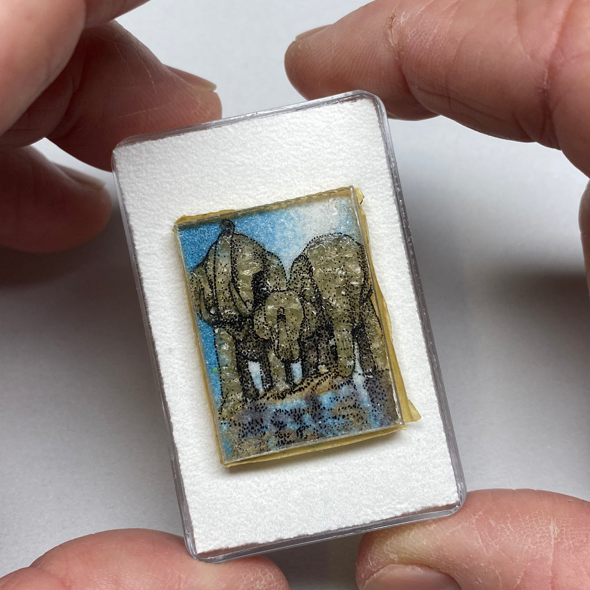 Vintage Gem Sand Painting – Pair of Elephants