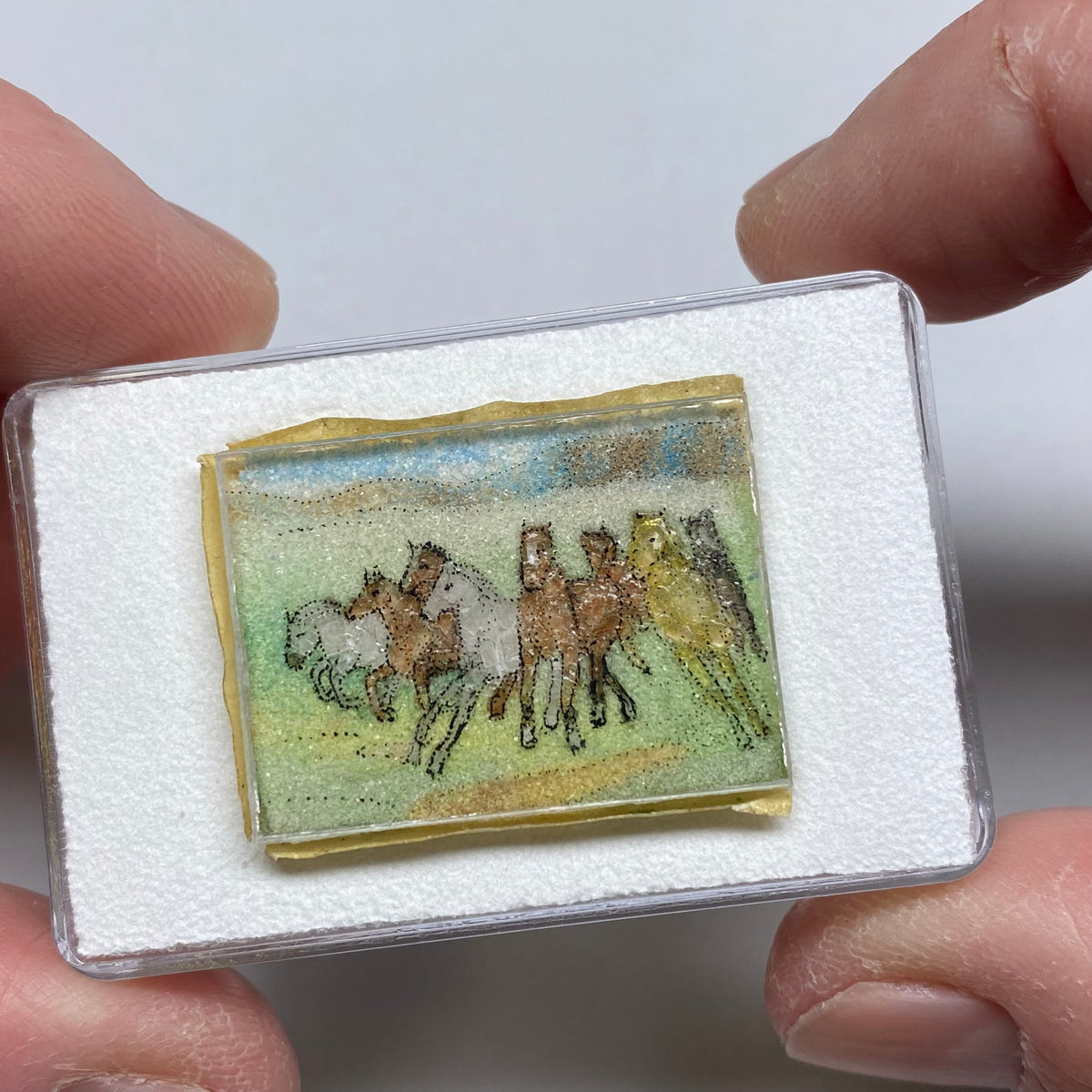 Vintage Gem Sand Painting – Herd of Horses