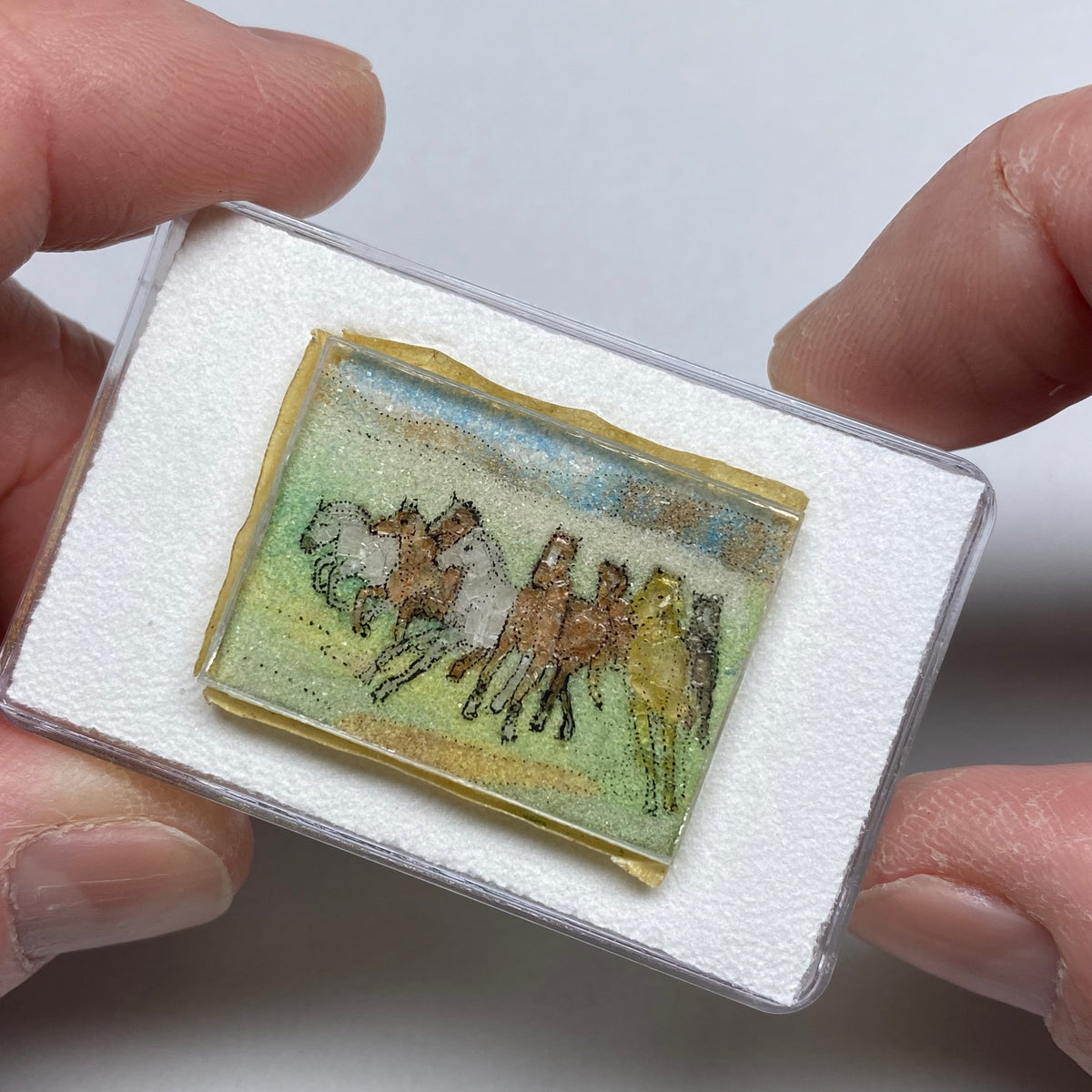 Vintage Gem Sand Painting – Herd of Horses