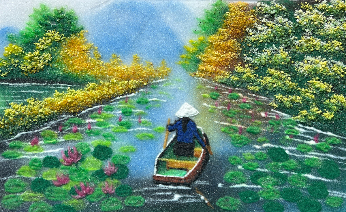 Gem Painting - Rower Amongst the Waterlilies
