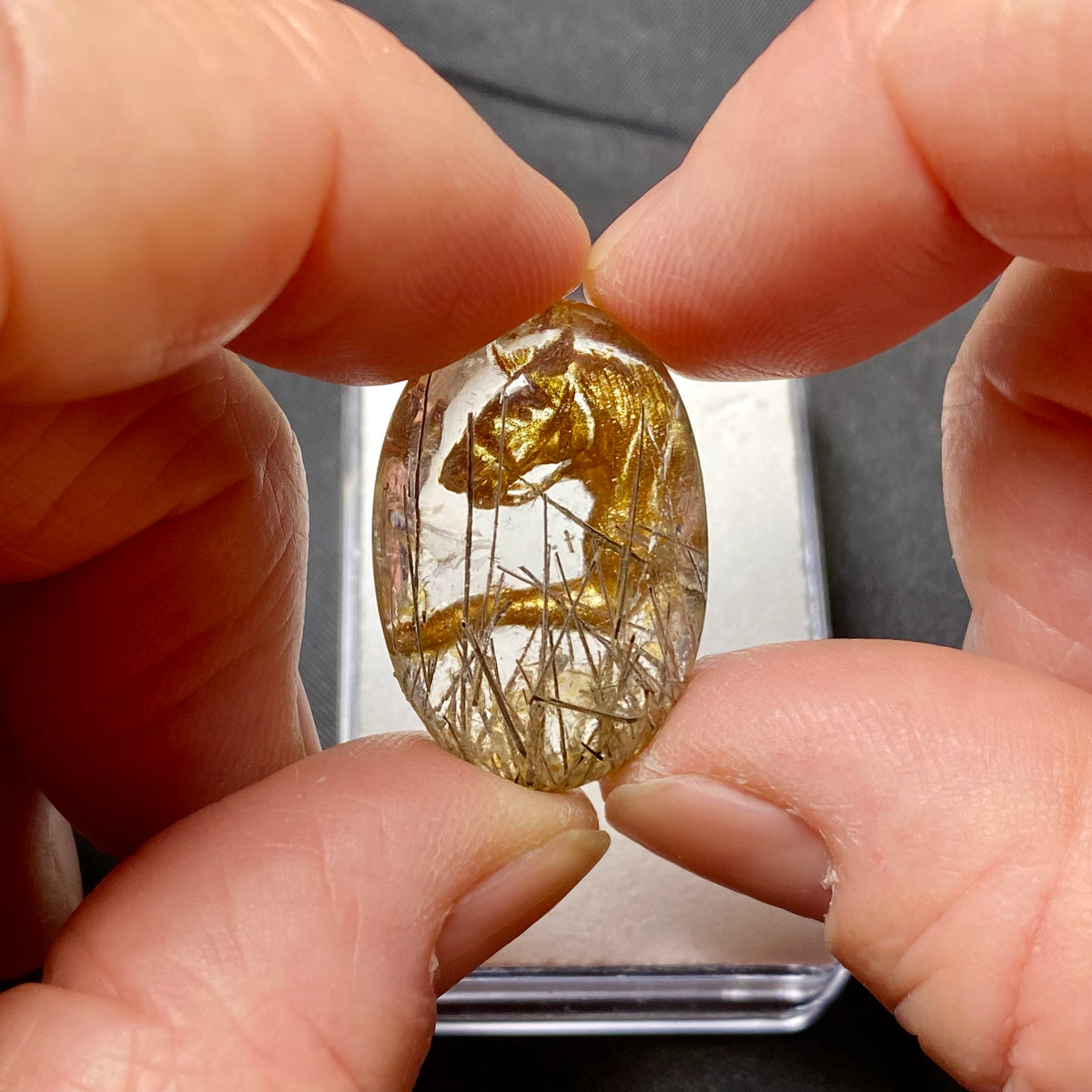 Golden Horse Quartz Carving - Brazil