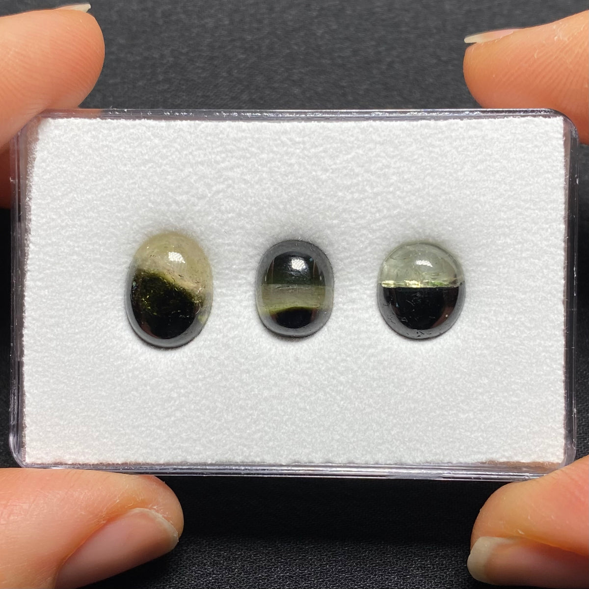 Bi-color Tourmaline Cabochons