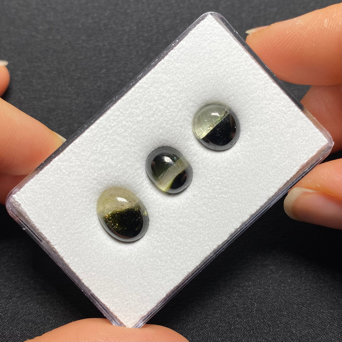 Bi-color Tourmaline Cabochons