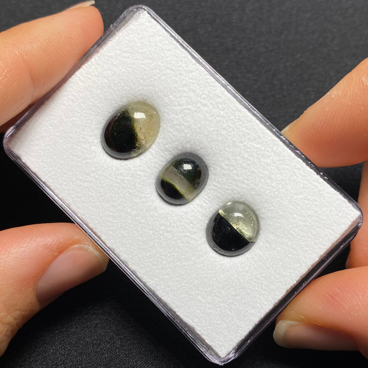 Bi-color Tourmaline Cabochons