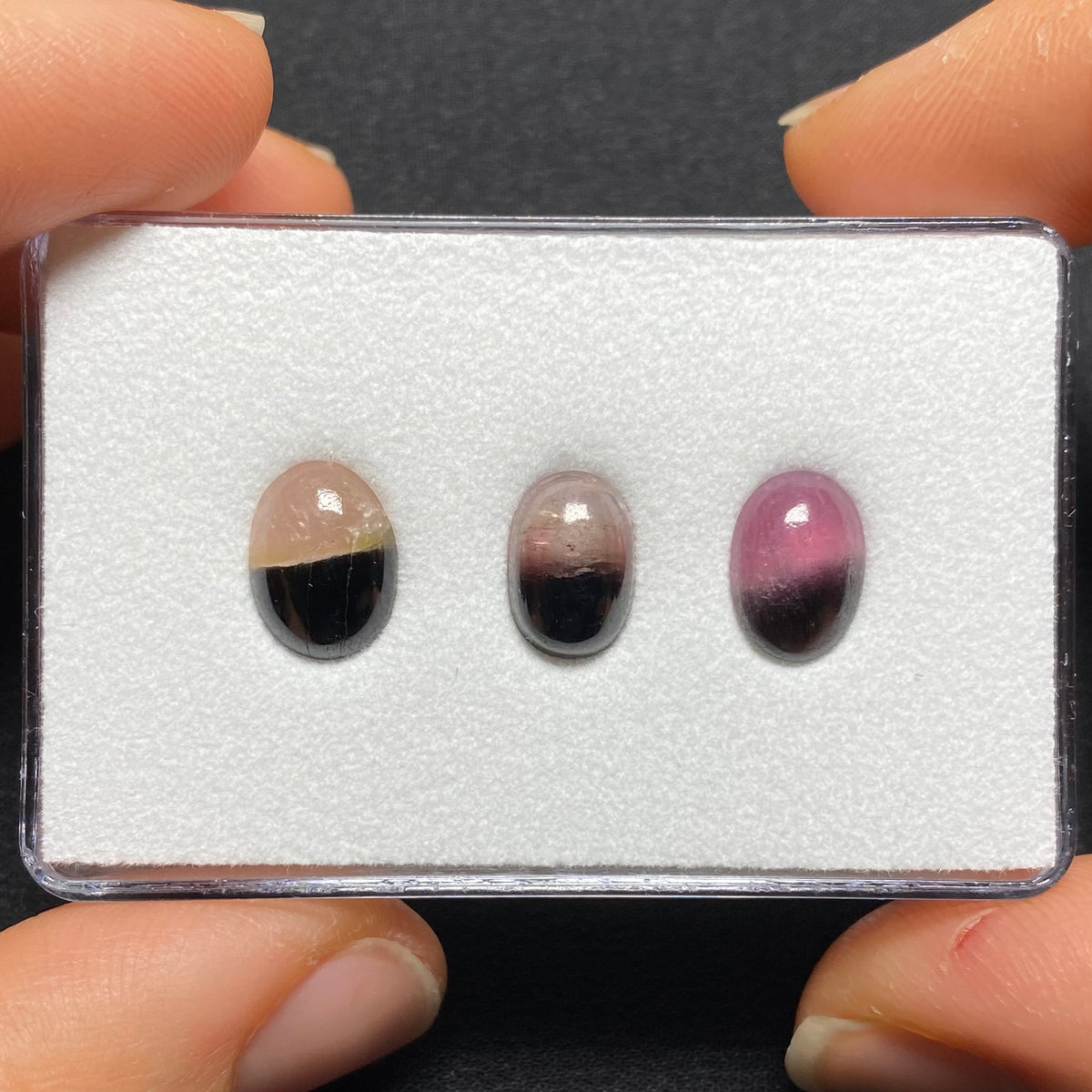 Bi-color Tourmaline Cabochons