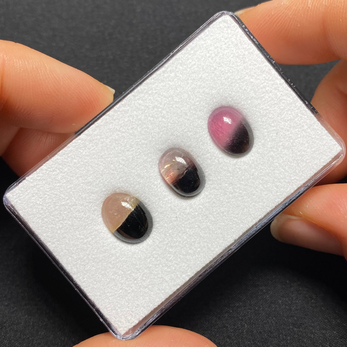 Bi-color Tourmaline Cabochons