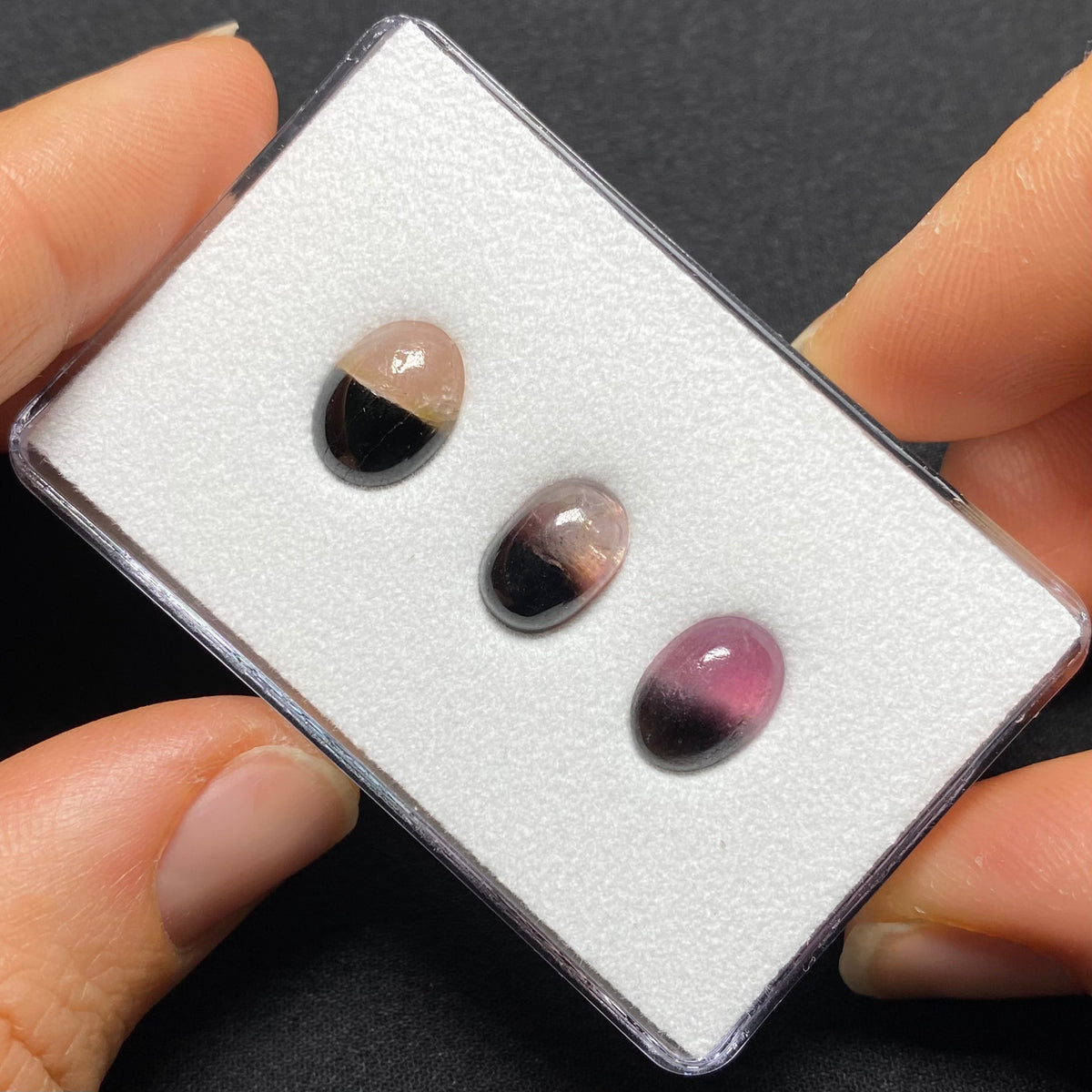 Bi-color Tourmaline Cabochons