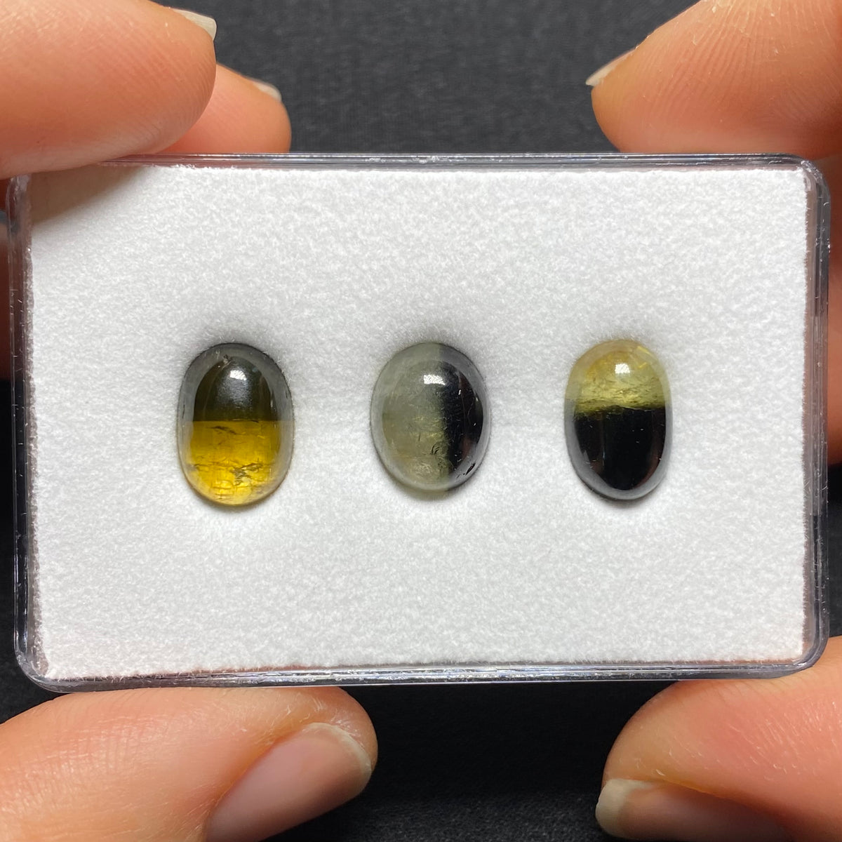 Bi-color Tourmaline Cabochons