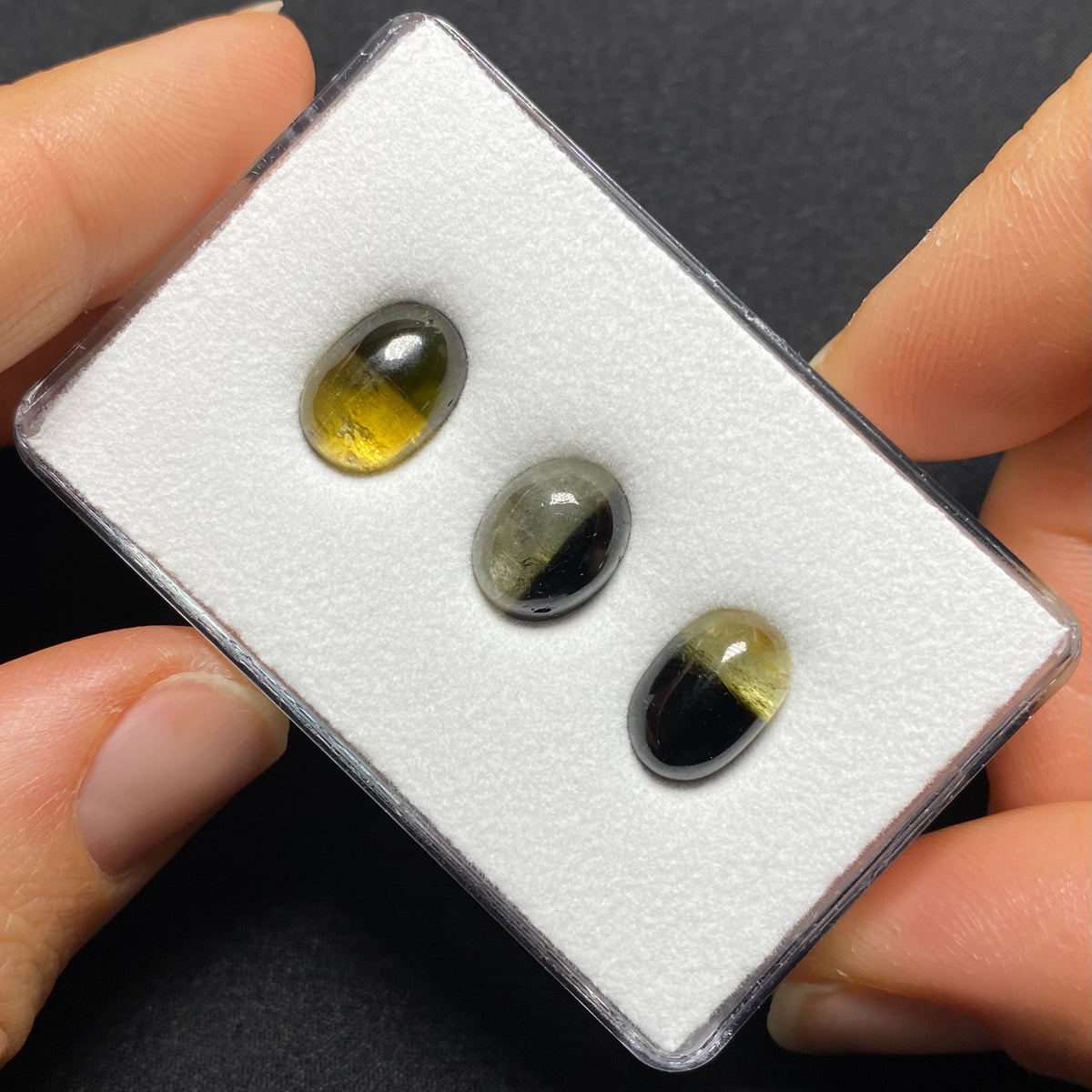 Bi-color Tourmaline Cabochons