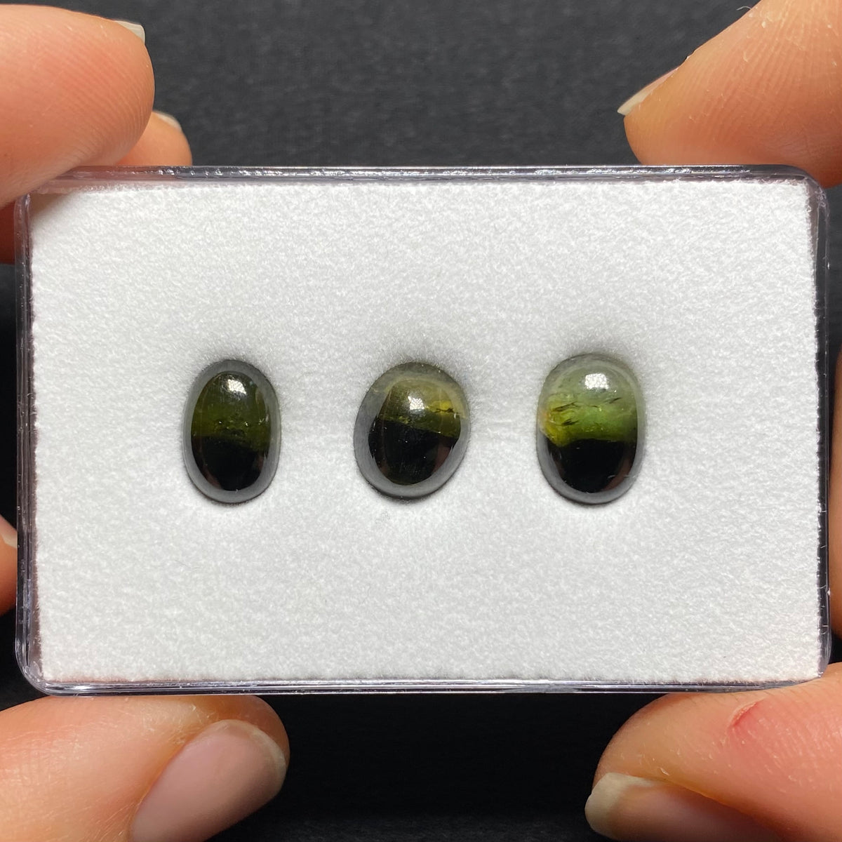 Bi-color Tourmaline Cabochons