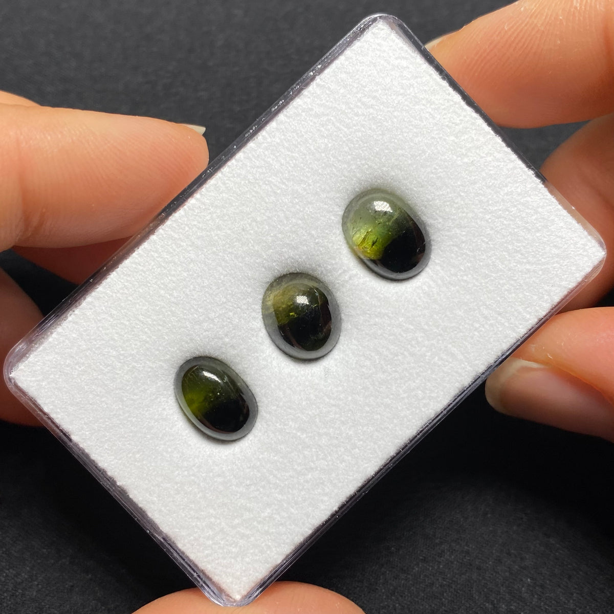 Bi-color Tourmaline Cabochons
