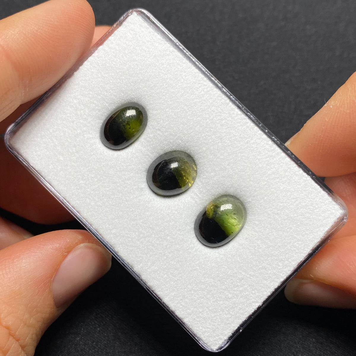 Bi-color Tourmaline Cabochons