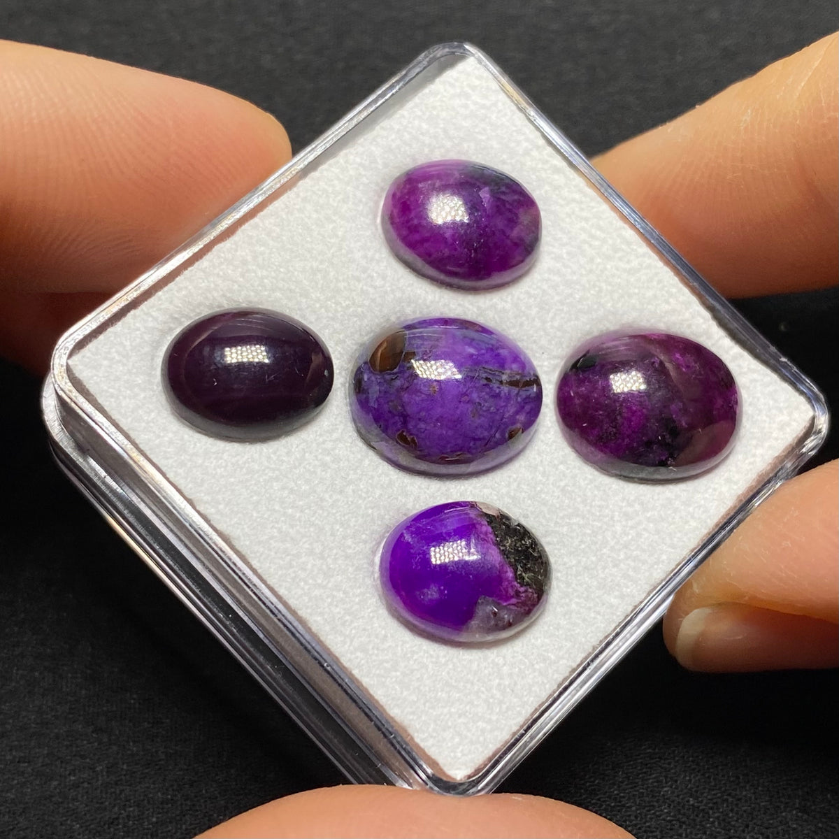Sugilite Cabochons, Wessels Mine, South Africa
