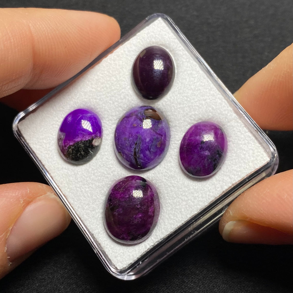Sugilite Cabochons, Wessels Mine, South Africa