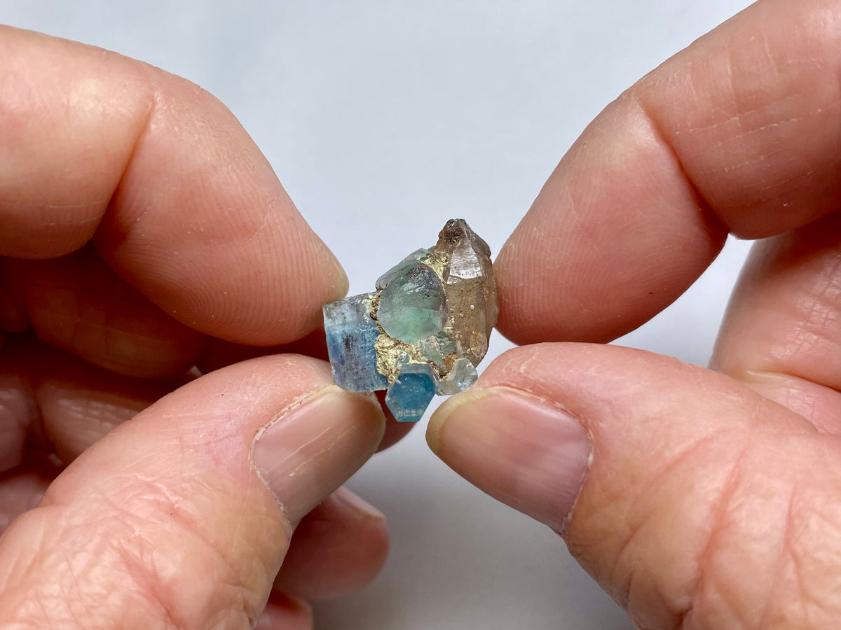 Aquamarine, Smoky Quartz, and Apatite Cluster – Erongo Mountains, Namibia