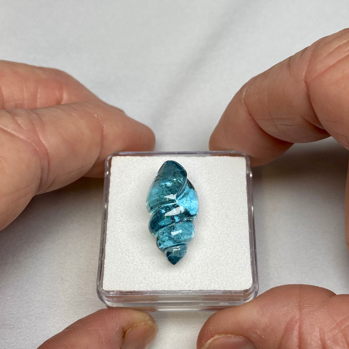 Aquamarine Seashell Carving- Mozambique