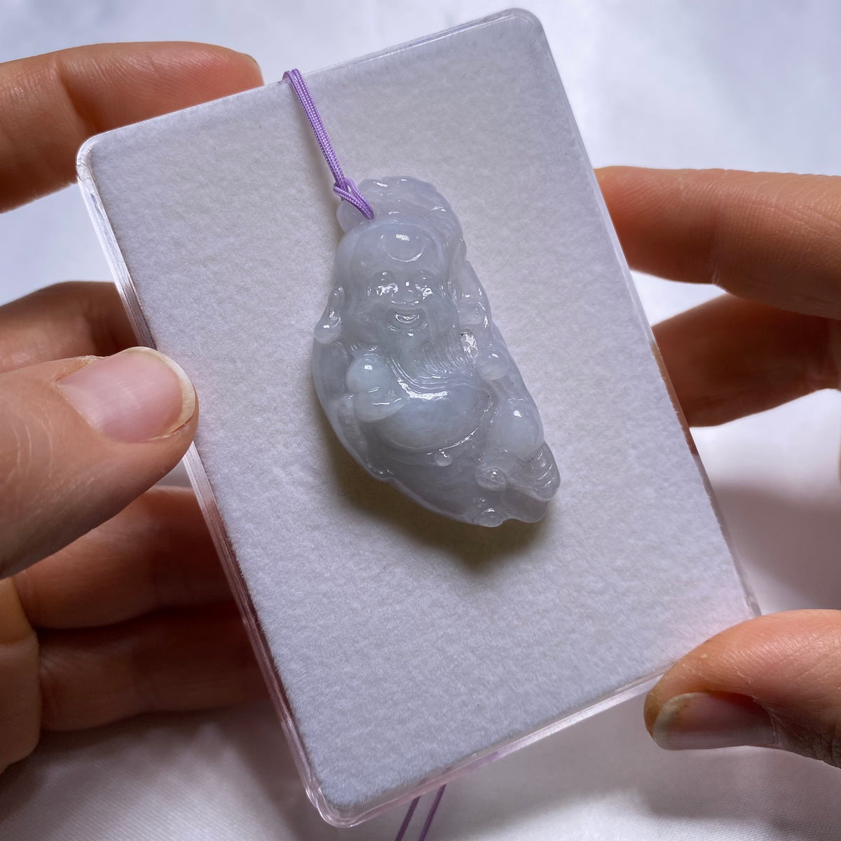 Jadeite Jade Laughing Buddha Pendant - Burma