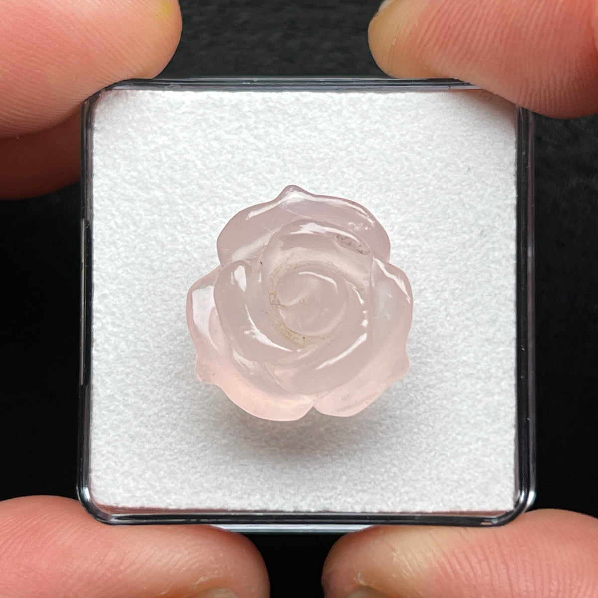 Rose Quartz Flower Carving