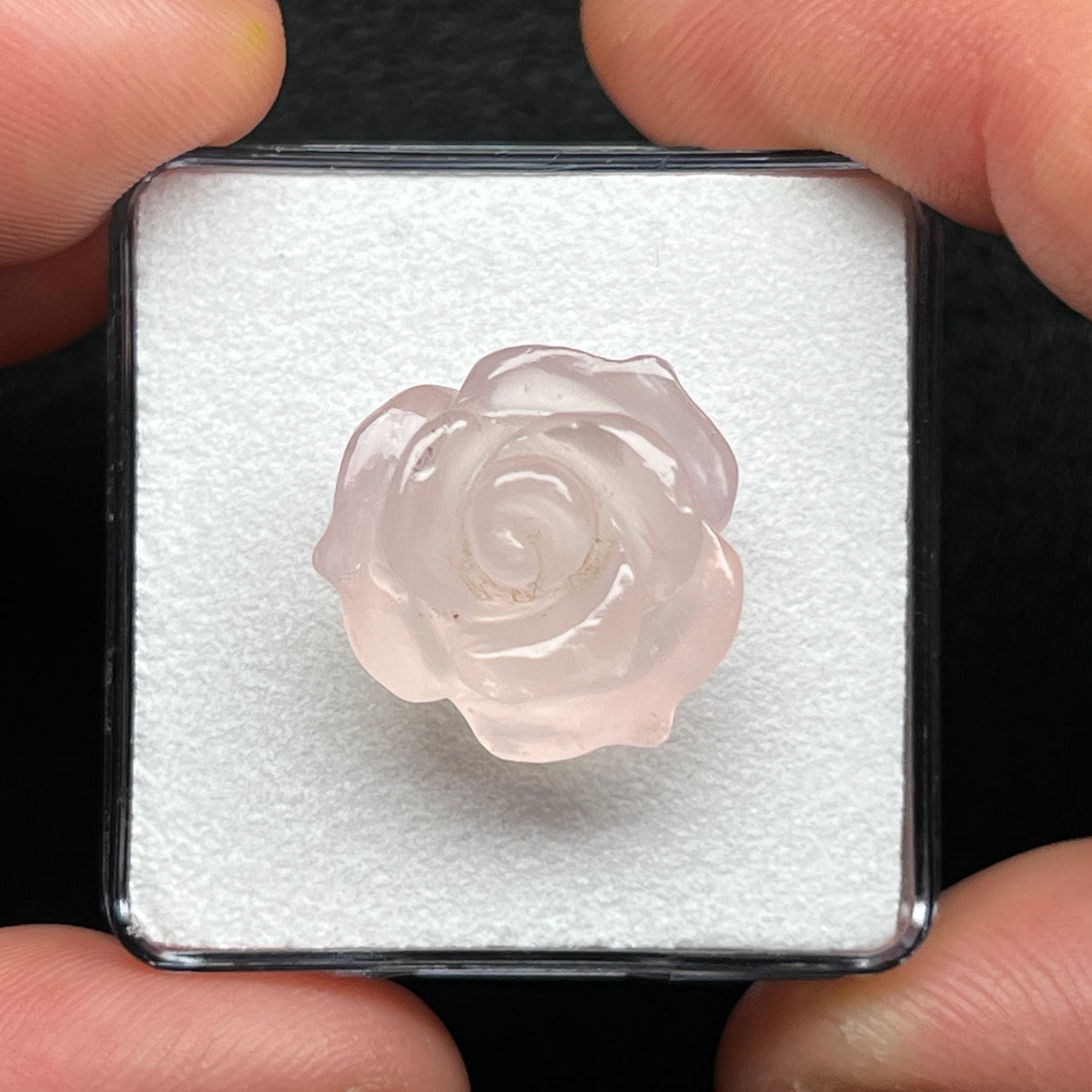Rose Quartz Flower Carving
