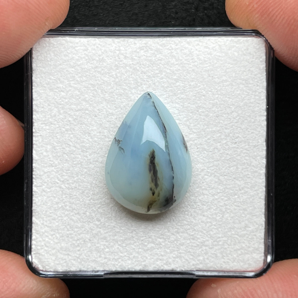 Dendritic Blue Peruvian Opal Cabochon