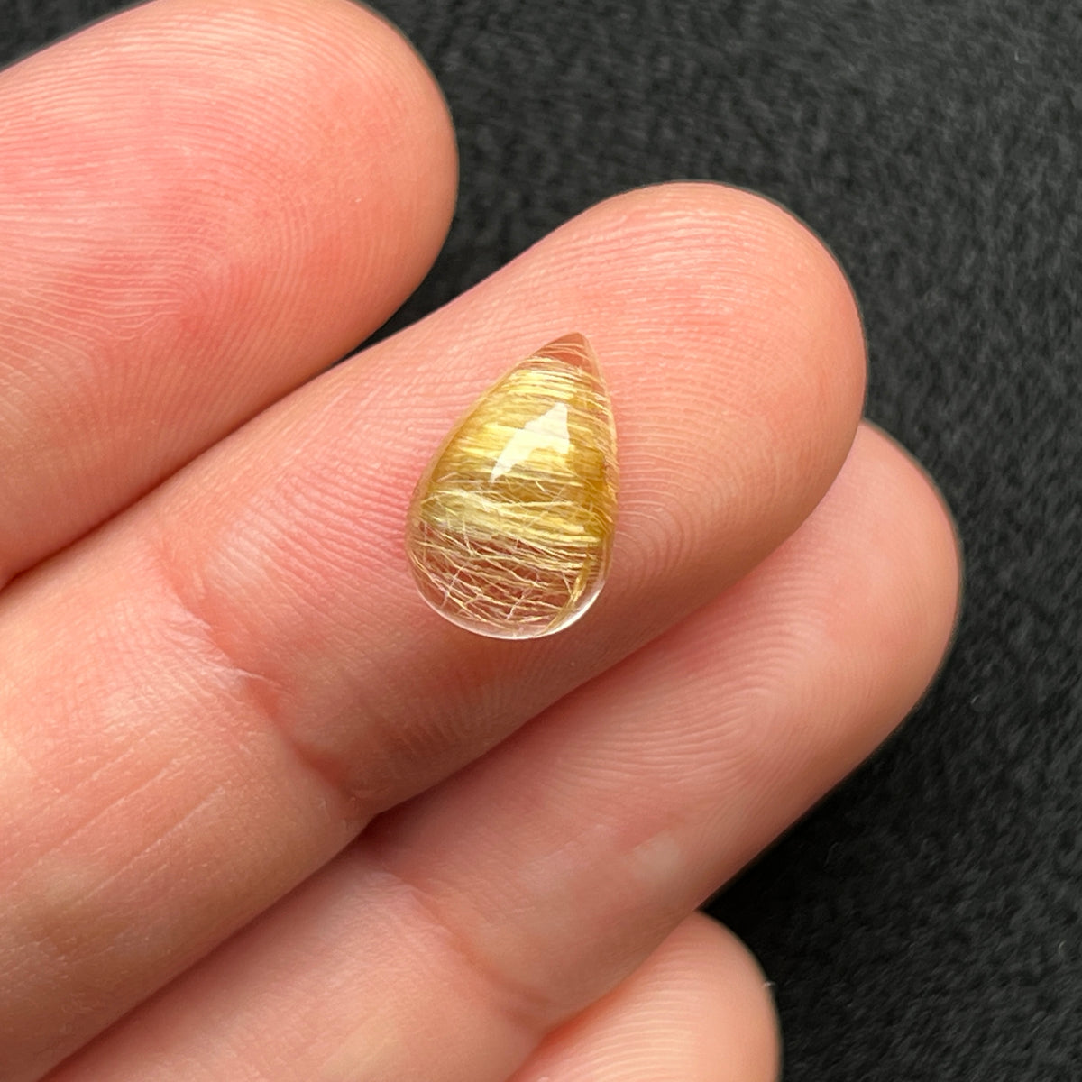 Rutilated Cat's-eye Quartz Cabochon