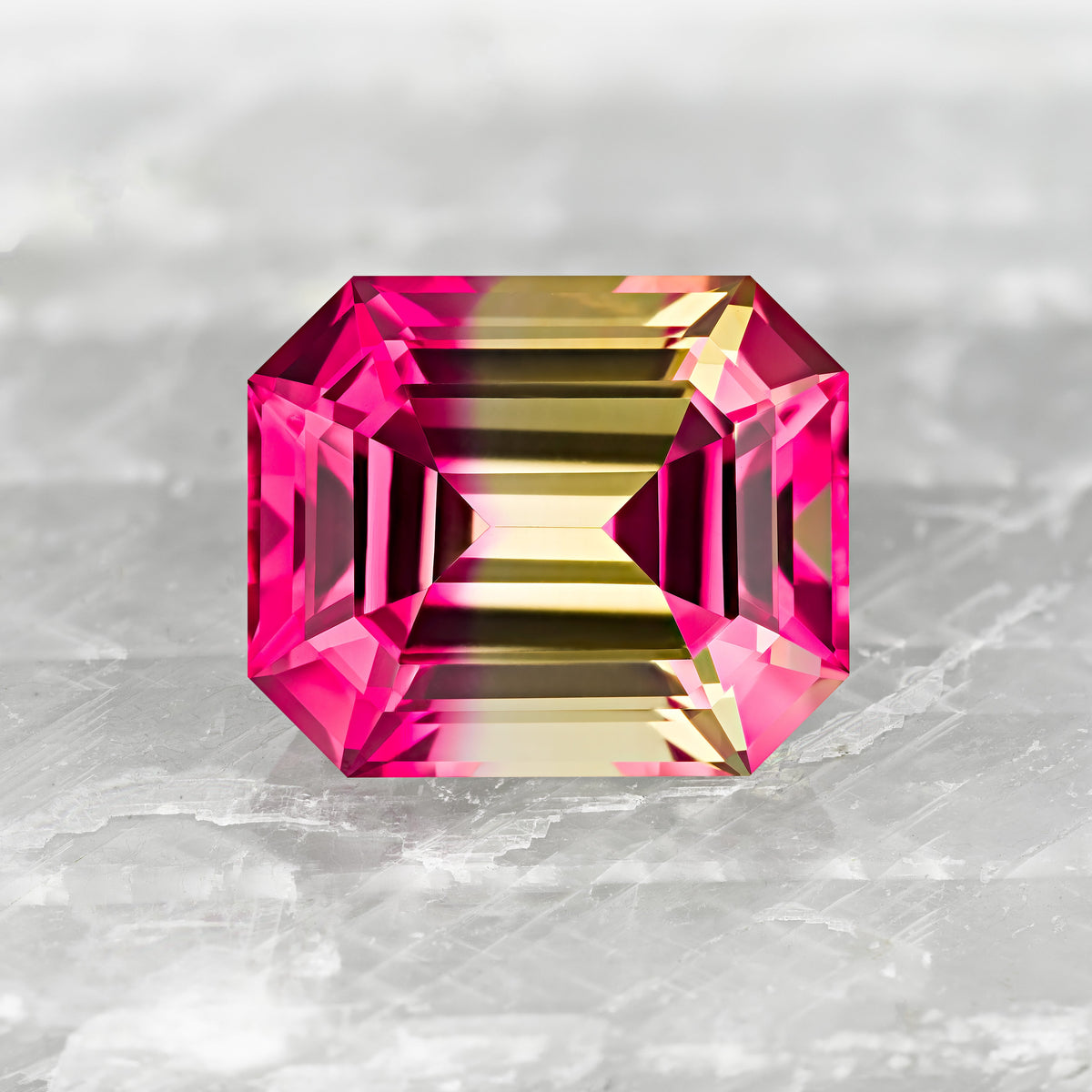 Red/Yellow Bi-Color Synthetic Corundum