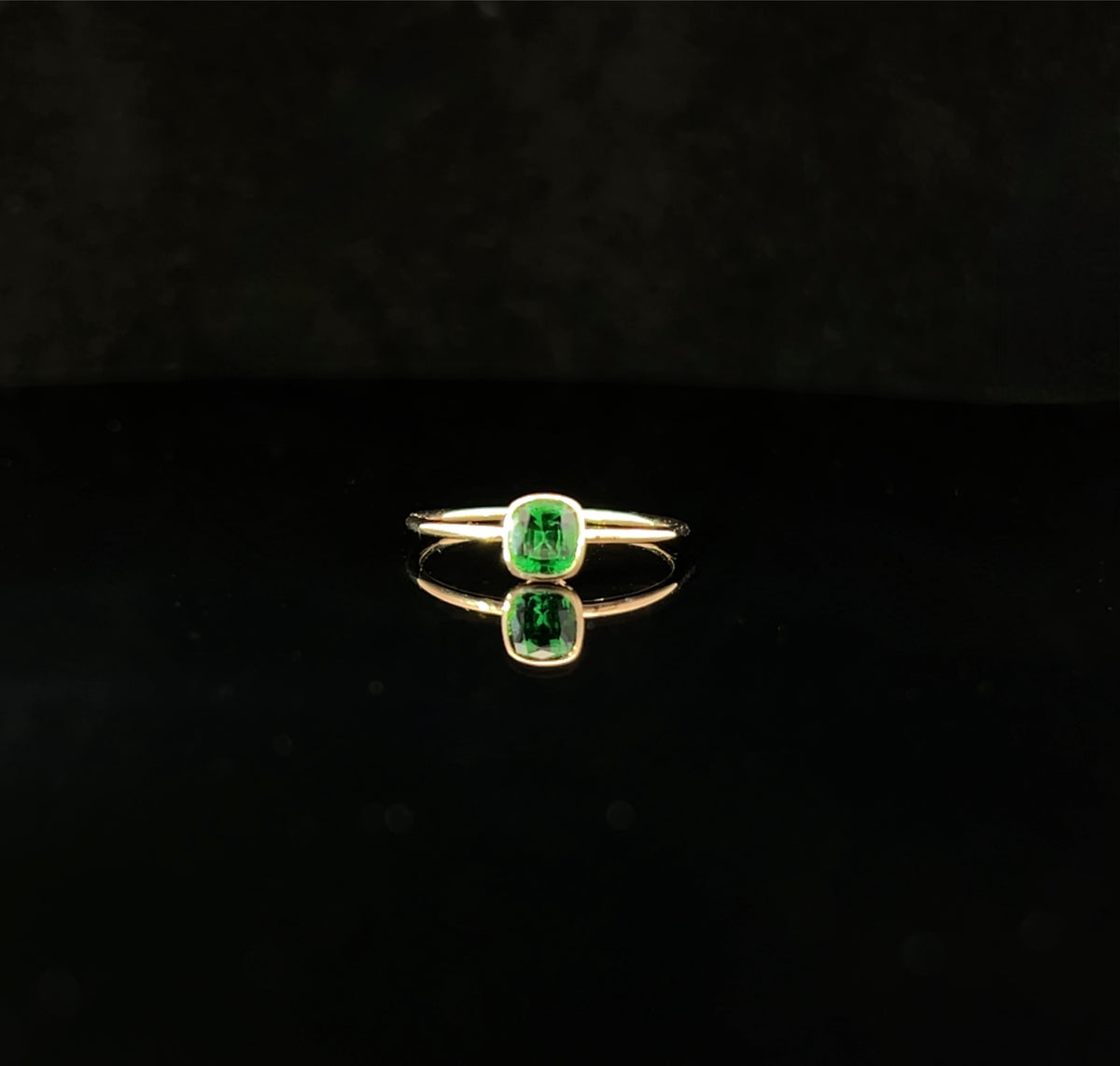 Tsavorite and 14K Gold Ring